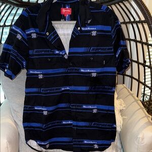 Supreme Black and Blue Casual Button Down Shirt